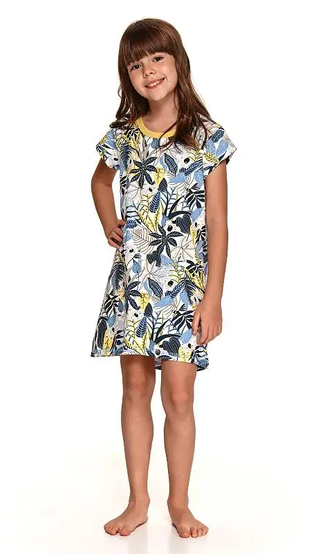Taro, dívčí noční košile 2512-Kali, krátký rukáv, modrá, vel. 122