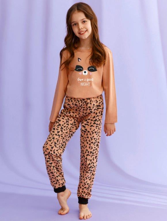 Taro, dívčí pyžamo 2586-Suzan, hnědá, vel. 122