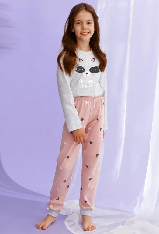 Taro, dívčí pyžamo 2586-Suzan, hnědá, vel. 122