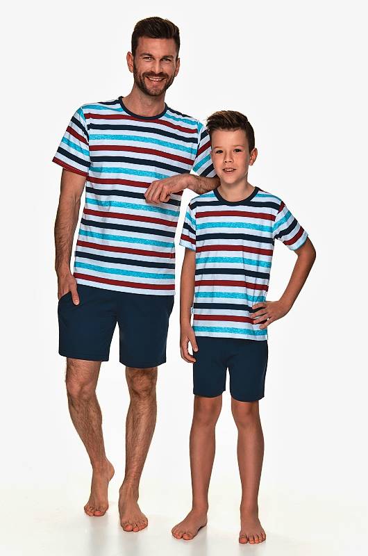 Taro, chlapecké pyžamo 2745-Luka, bílá s proužkem, vel. 134