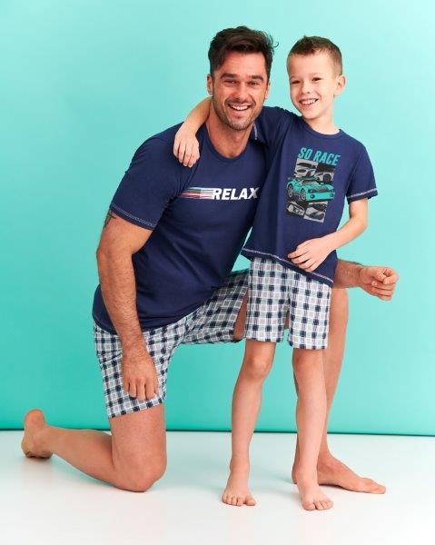 Taro, chlapecké pyžamo 393-Franek, krátký rukáv, modrá, vel. 128