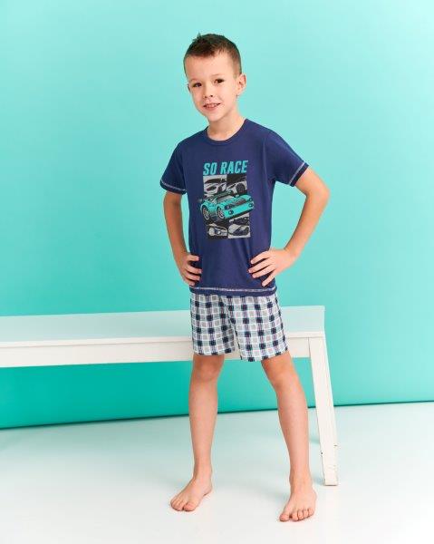 Taro, dětské pyžamo 392-Franek, krátký rukáv, modrá, vel. 116