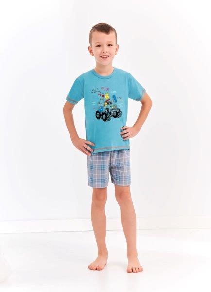 Taro, dětské pyžamo 392-Franek, krátký rukáv, modrá, vel. 116