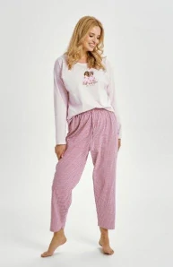 Dámské pyžamo 3434-Elisa, dlouhý rukáv, růžová, vel. S, M, L, XL