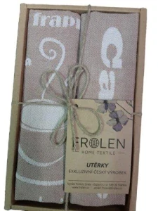 Utěrka Káva - 2 ks v eko balení, světle hnědá