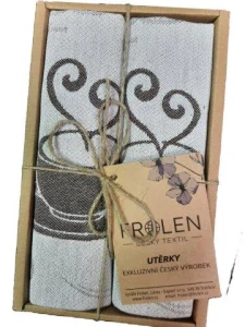 Utěrka Káva - 2 ks v eko balení, tmavě hnědá 