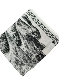 Ručník a osuška froté, motiv Kůň, černá