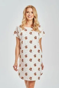 Dámská noční košile 3517-Coco, krátký rukáv, žlutá, vel. S, M, L, XL