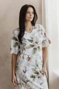 Dámská noční košile 3566-Afrodyta, krátký rukáv, bílá, vel. XXL, 3XL, 4XL