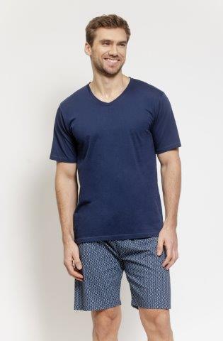 Pánské pyžamo 3588-Otto, krátký rukáv, tmavě modrá, vel. 4XL, 5XL, 6XL