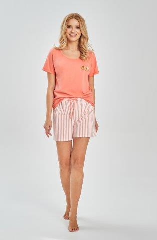 Dámské pyžamo 3515-Viola, krátký rukáv, růžová, vel. M, L
