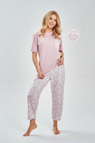 Dámské pyžamo 3540-Adria, krátký rukáv, růžová, vel. M, L, XL