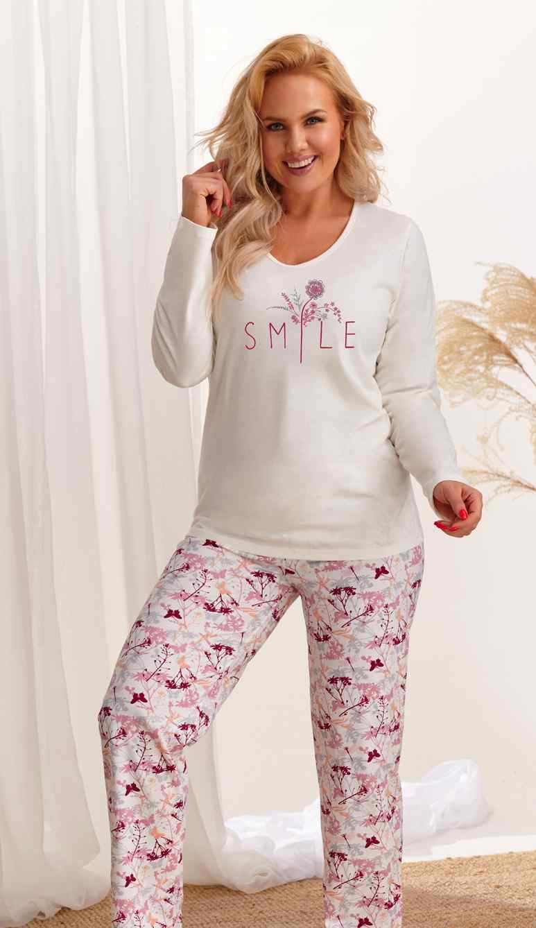 Taro, dámské pyžamo 2462-Iga, smetanová, vel. XXL