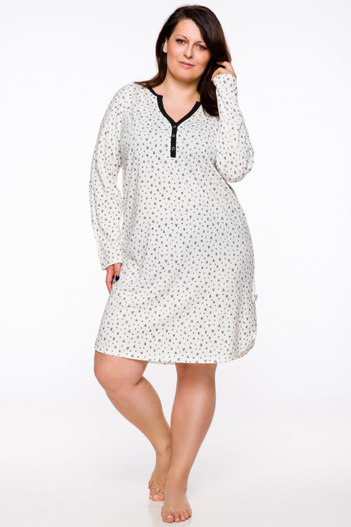 Taro, dámská noční košile 2329-Nika, dlouhý rukáv, červená, vel. 3XL