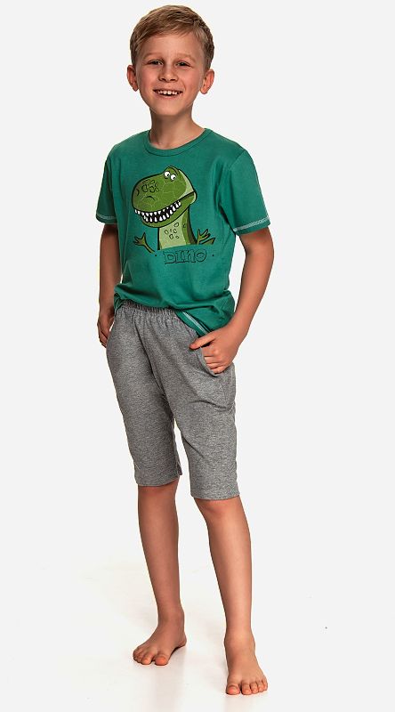 Taro, dětské pyžamo 2215-Alan, krátký rukáv, cihlová, vel. 104