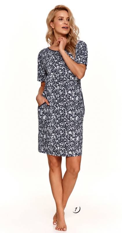 Dámská noční košile 2385/1-Nessa, krátký rukáv, vel.  M, L