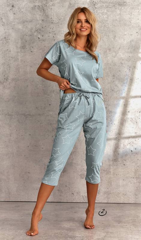 Taro, dámské pyžamo 2490-Oksa, krátký rukáv, starorůžová, vel. L