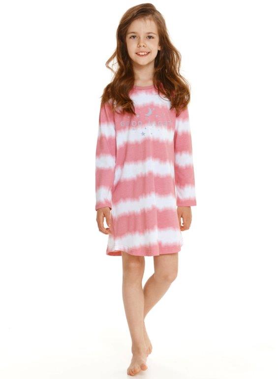 Taro, dětská noční košile 2591-Carla, dlouhý rukáv, růžová, vel. 104