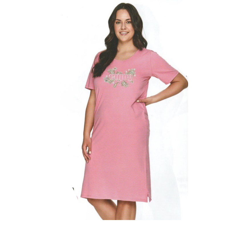 Dámská noční košile 2701-Olga, krátký rukáv, vel. 4XL