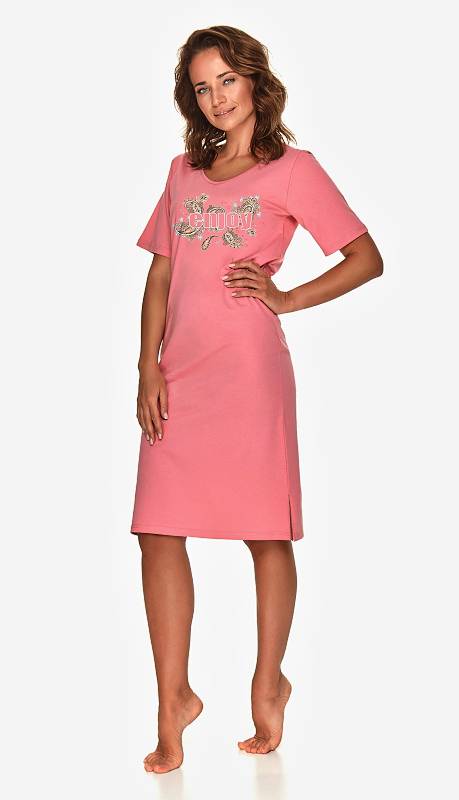 Taro, dámská noční košile 2687-Olga, růžová, vel. S