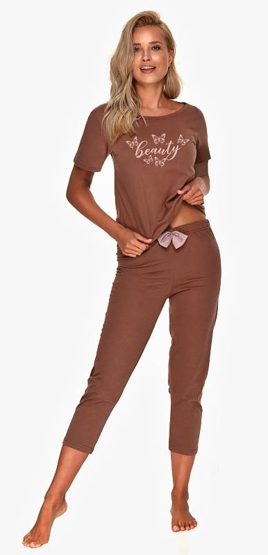 Taro, dámské pyžamo 2717-Alona, hnědá, vel. L