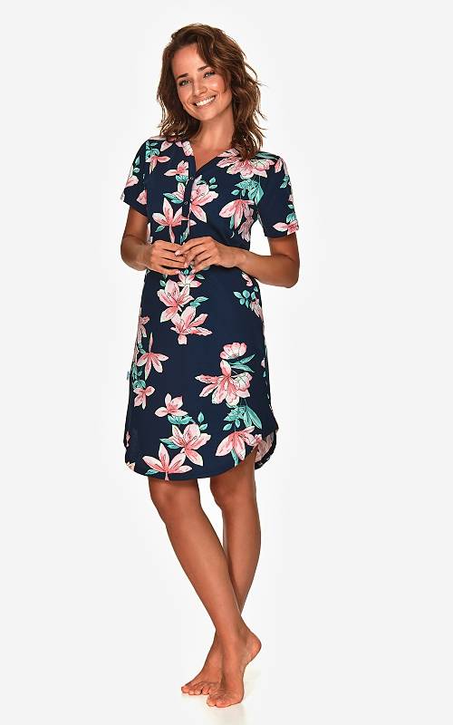 Dámská noční košile 2681-Larysa, krátký rukáv, vel. S, M, L, XL