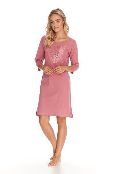 Dámská noční košile 2767-Giorgia, dlouhý rukáv, růžová, vel. S, M, L