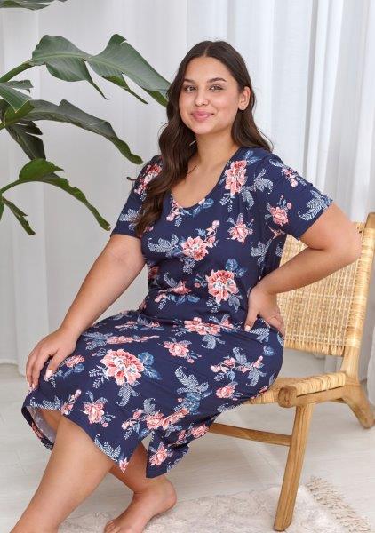 Dámská noční košile 2927-Ellie, krátký rukáv, vel. XXL