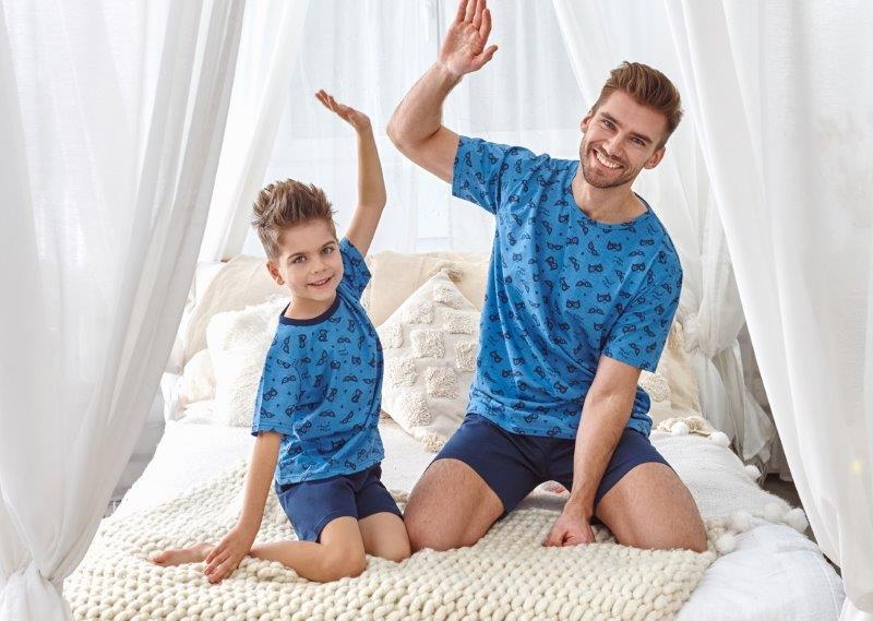 Taro, pánské pyžamo 2936-William, krátký rukáv, modrá, vel. L