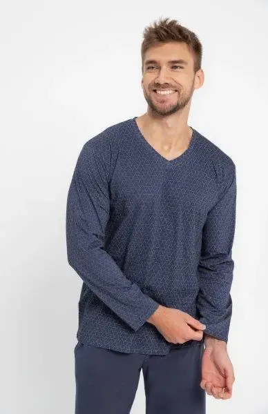 Taro, pánské pyžamo 3070-Trevor, dlouhý rukáv, tmavě modrá, vel. 