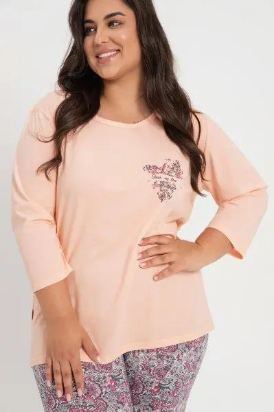 Dámské pyžamo 3017-Melisa, dlouhý rukáv, vel. 4XL, 5XL, 6XL