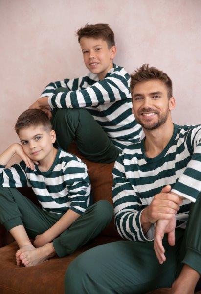 Taro, dětské pyžamo 3083-Blake. dlouhý rukáv,  tmavě zelená, vel. 134