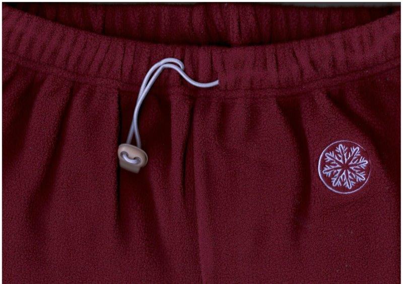 Dívčí flísové kalhoty SDAH-02, mírně rozšířené, vínová, vel. 158