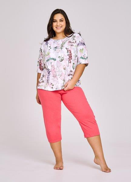 Dámské pyžamo 3157-Olive, krátký rukáv, vel. 6XL