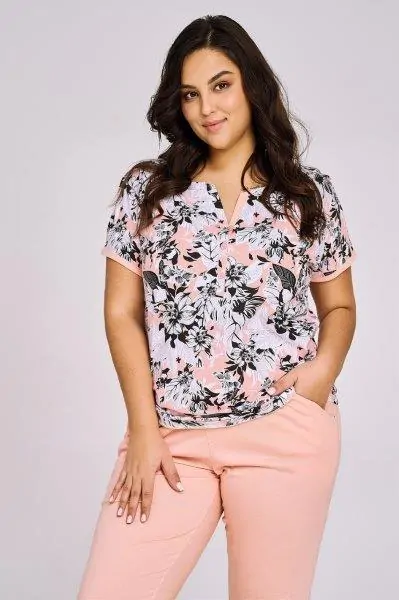 Taro, dámské pyžamo 3131-Lana, krátký rukáv, růžová, vel. XL