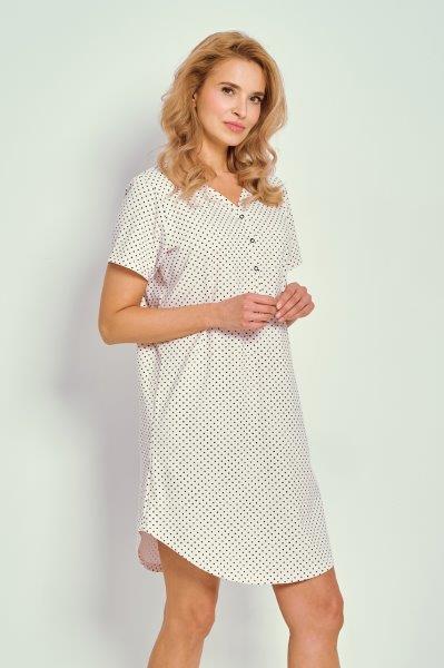 Taro, dámská noční košile 3326-Meg, krátký rukáv, bílá, vel. L