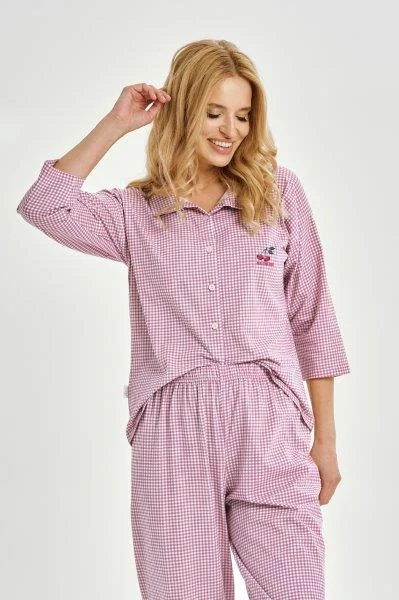 Taro, dámské propínací pyžamo 3435-Jolie, dlouhý rukáv, vel. M