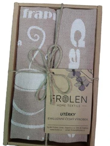 Utěrka Káva - 2 ks v eko balení, světle hnědá