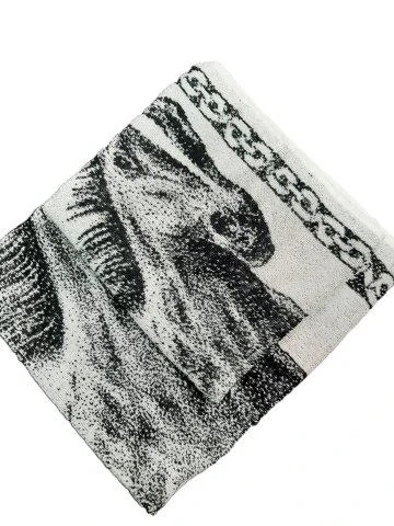 Ručník a osuška froté, motiv Kůň, černá