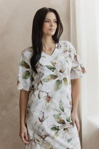 Dámská noční košile 3566-Afrodyta, krátký rukáv, bílá, vel. XXL, 3XL, 4XL