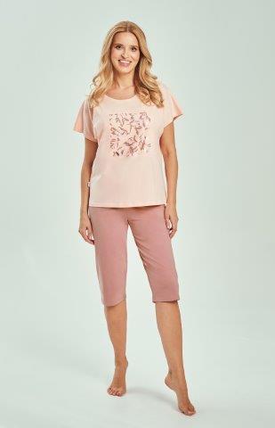 Dámské pyžamo 3523-Valentina, krátký rukáv, růžová, vel. M, L, XL