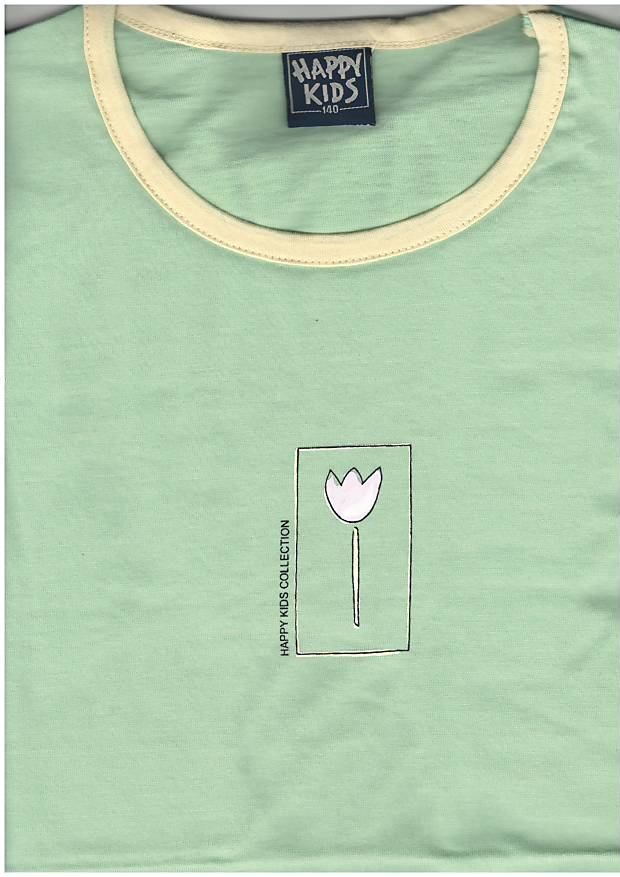 Happy kids, dívčí noční košile LKD-007, krátký rukáv, světle zelená, vel. 128