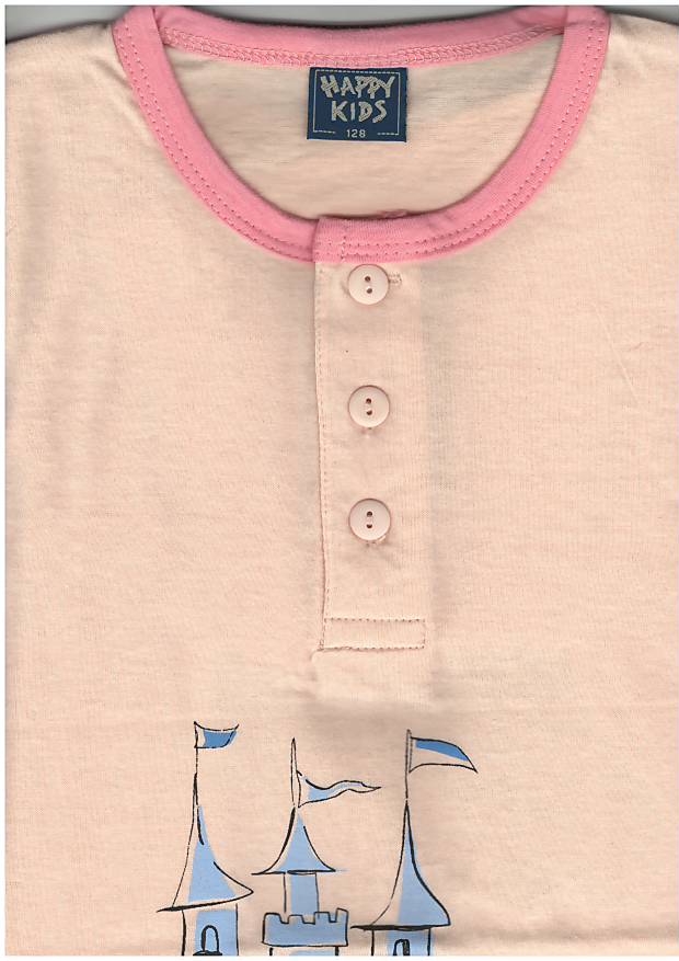 Happy kids, dívčí noční košile LKD-001, krátký rukáv, žlutá, vel. 128