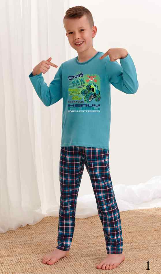 Taro, dětské pyžamo 2342-Leo, dlouhý rukáv, béžová, vel. 116