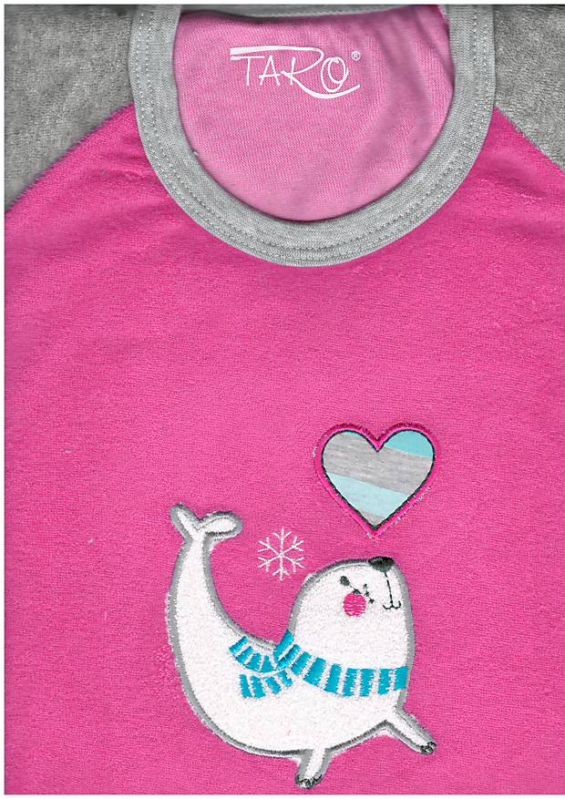 Taro, dětské froté pyžamo 029/H, růžová/šedý melír, vel. 110