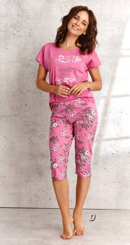 Taro, dámské pyžamo 2369-Agnieszka, krátký rukáv, světle fialová, vel. L