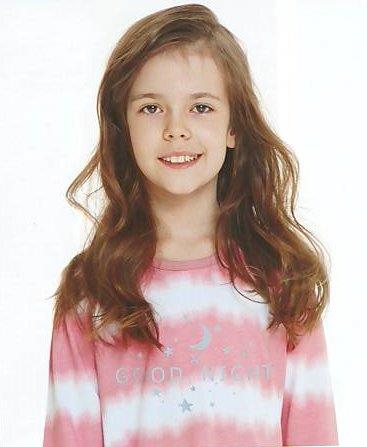 Taro, dívčí noční košile 2591-Carla, dlouhý rukáv, růžová, vel. 122