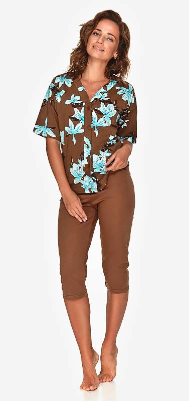 Taro, dámské pyžamo 2679-Ksenia, hnědá, vel. XL