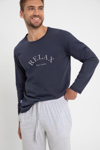 Taro, pánské pyžamo 3079-Sammy, dlouhý rukáv, tmavě modrá, vel. L