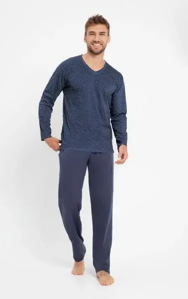 Taro, pánské pyžamo 3070-Trevor, dlouhý rukáv, tmavě modrá, vel. 